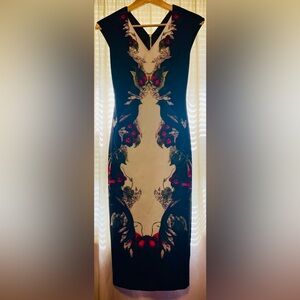 Authentic Ted Baker Fitted Midi Dress